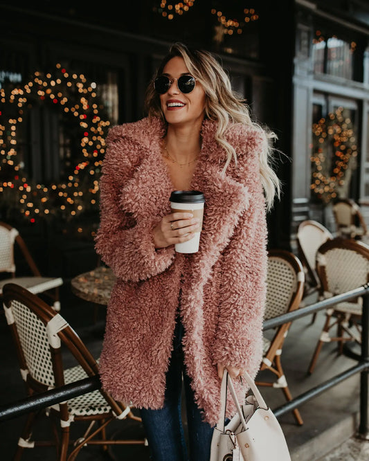 Long Faux Fur Coat for Women - Stylish Autumn/Winter